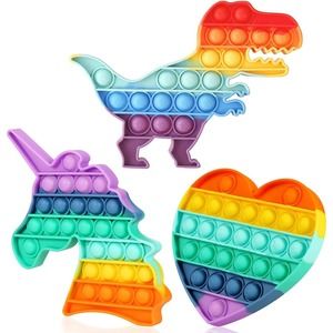 Rainbow Unicorn Dinosaur Pop Stress Relief Fidget Toys for Anxiety Stress Relief